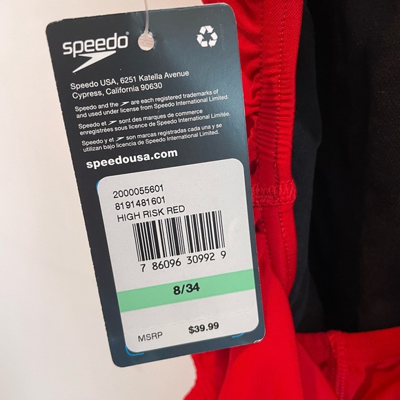 Speedo Red One-Piece NWT - Picture 3 of 4